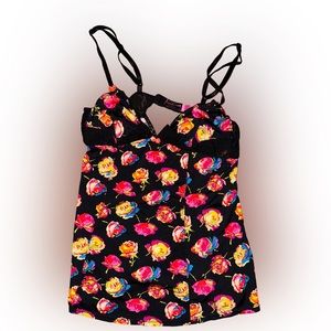 Betsey Johnson Intimates Camisole Top, S, Floral, Strappy